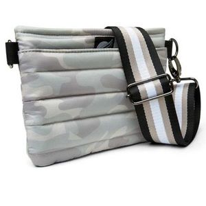 Think Royln Small Quilted Puffer Crossbody with Removable Strap ~ Neutral Camo